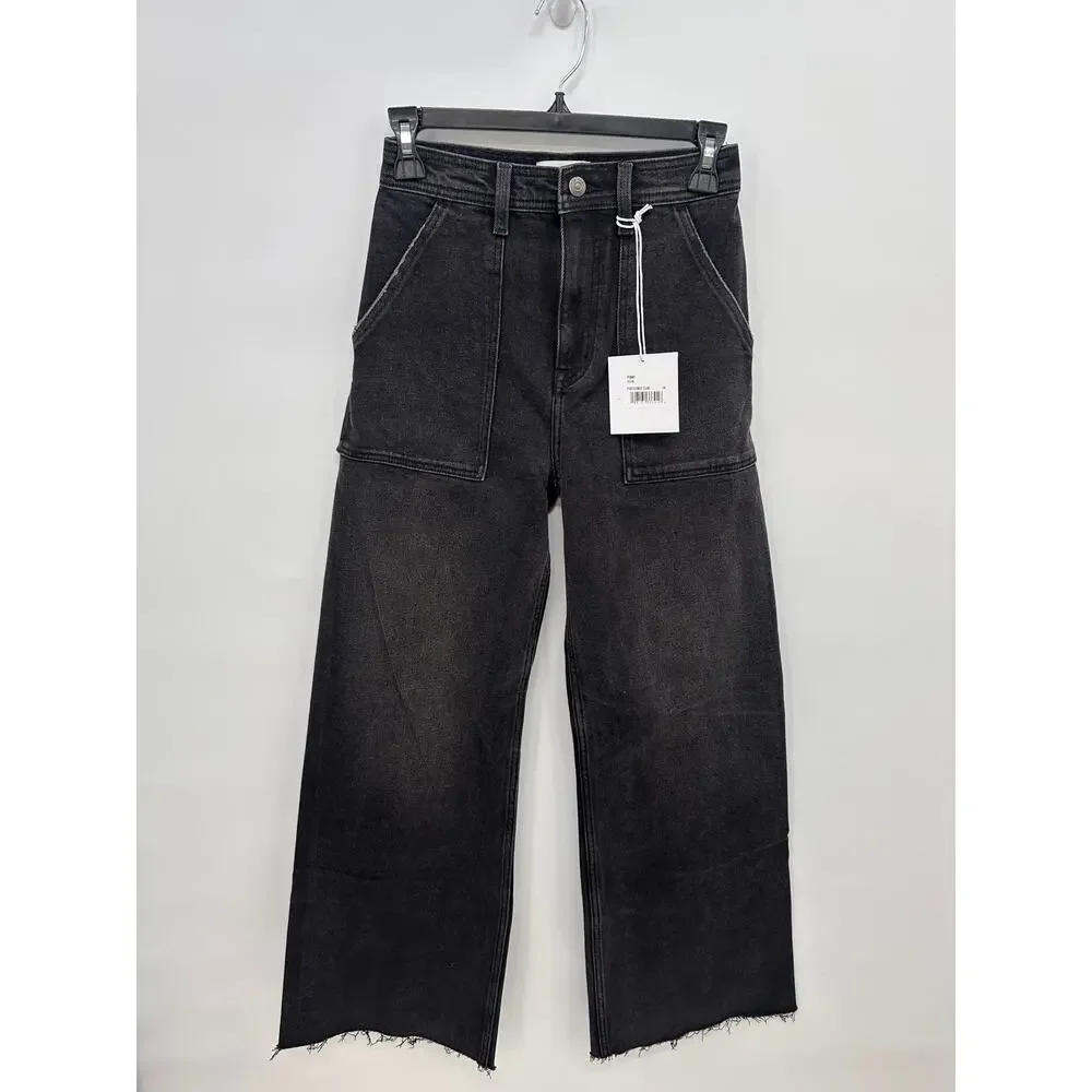 PISTOLA NWT Penny Utility High Rise Wide Leg Black Denim in Collins // 24